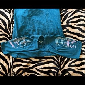 Volcom Logo Short Sleeve T-Shirt - Blue/Cerulean - Y2K/Skate/Surf Junior's XL